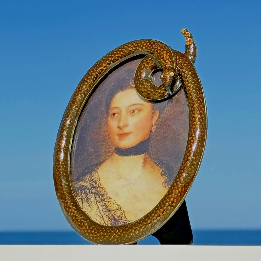 Picture Frame‎ Vintage Snake Oval Mother's Day Gift Gothic Unusual Jeweled Decor